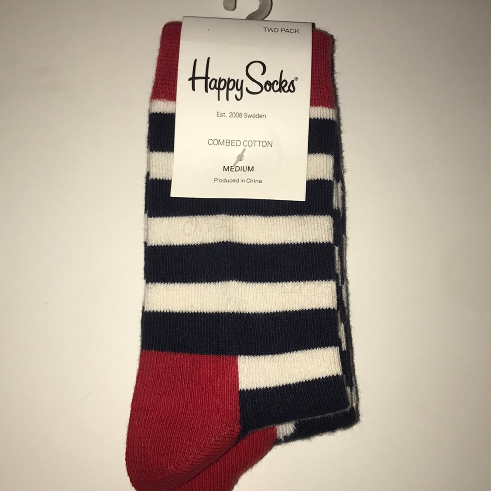 Happy sock two pack. Stripes and polka dot